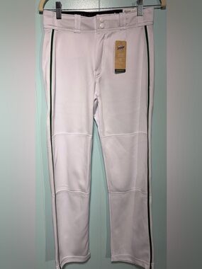 White Youth XL Easton Sports Pants with Green Side Stripe NWT